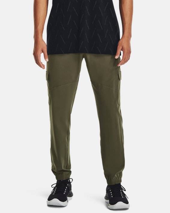 Men's UA Stretch Woven Cargo Pants, Green, pdpMainDesktop image number 0